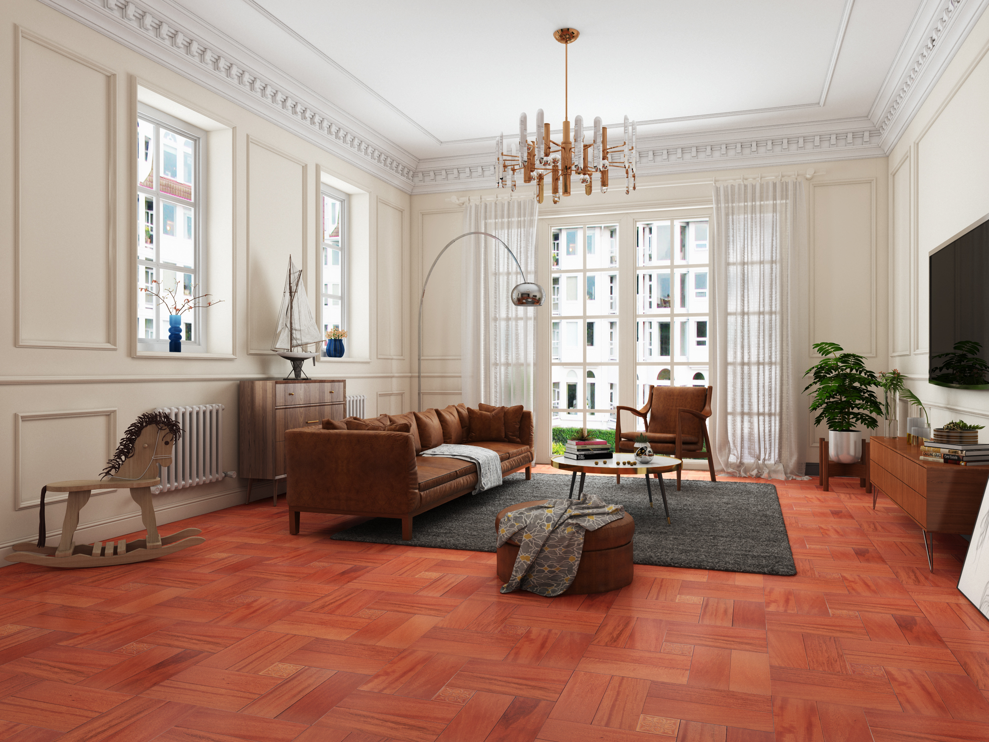 實木拼花地板摩梭系列-A017A-JAG-52552518D